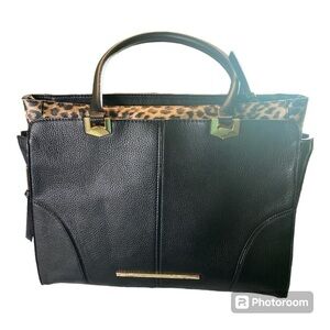 Steve Madden Black and Leopard Satchel